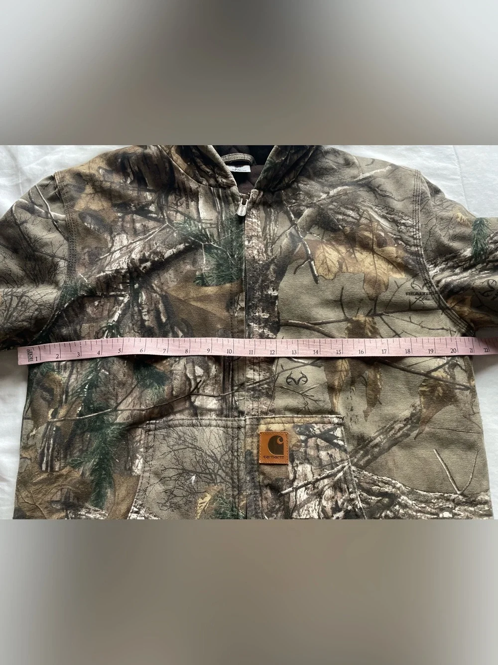 Carhartt Realtree Kids Camo Quilted Hooded Zip Jacket Large Insulated Gorpcore